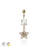 316L SURGICAL STEEL MULTI CZ STAR DANGLE BELLY BUTTON NAVEL RING 316L SURGICAL STEEL MULTI CZ STAR DANGLE BELLY BUTTON NAVEL RING